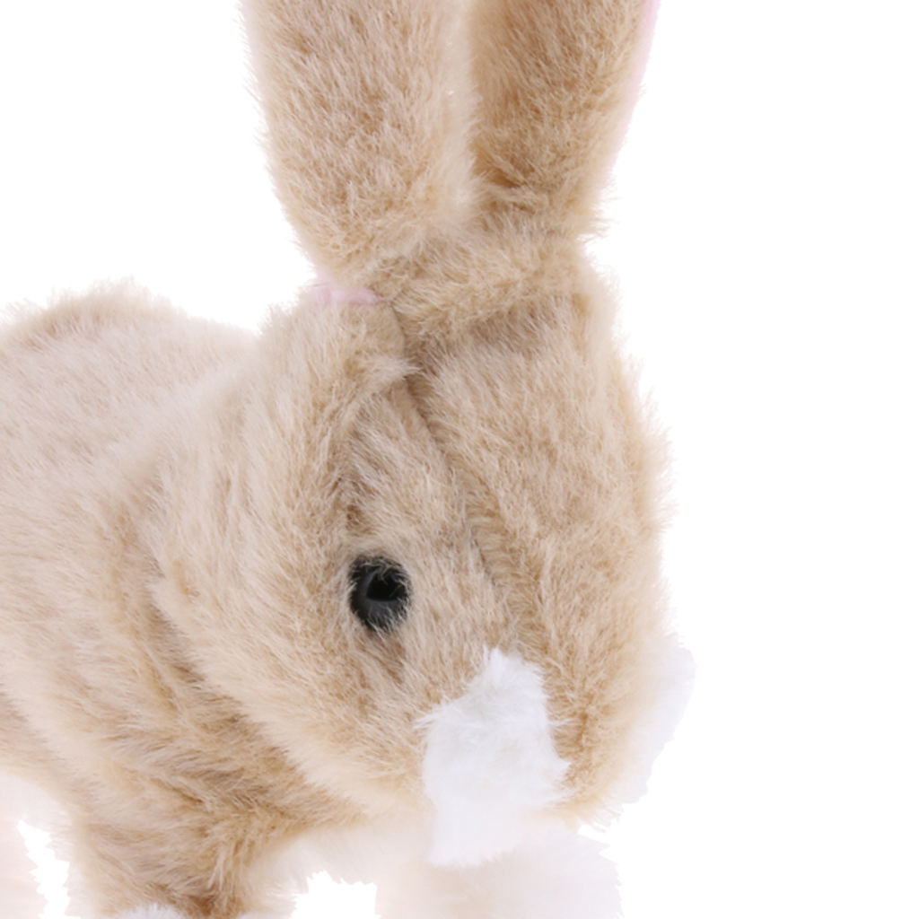 2xElectronic Plush Jumping Rabbit Toy Robot Walk Jump Waggle Ears Nose Gifts