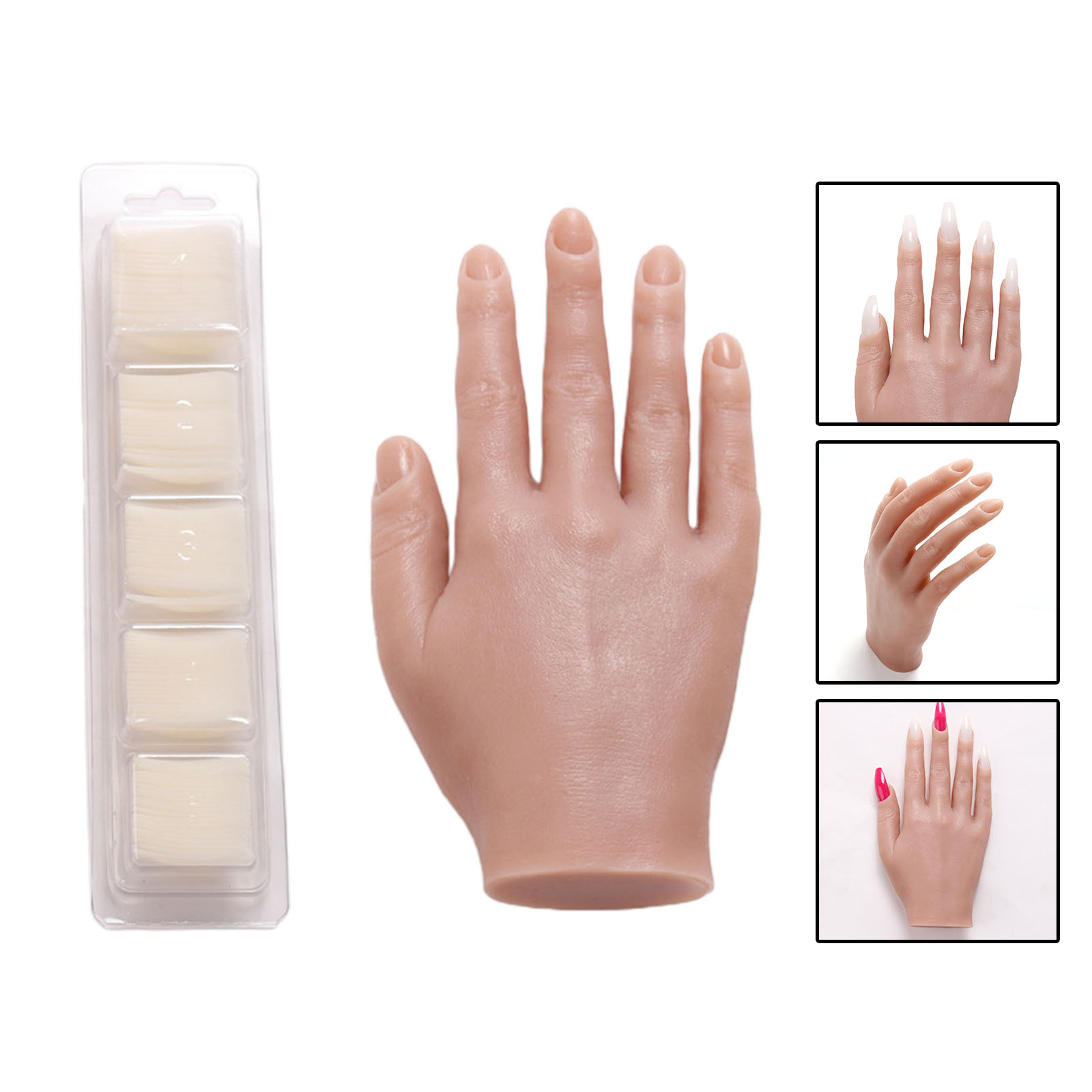 Silicone Training Practice Hand Mannequin Model Bendable Jewelry Display DIY