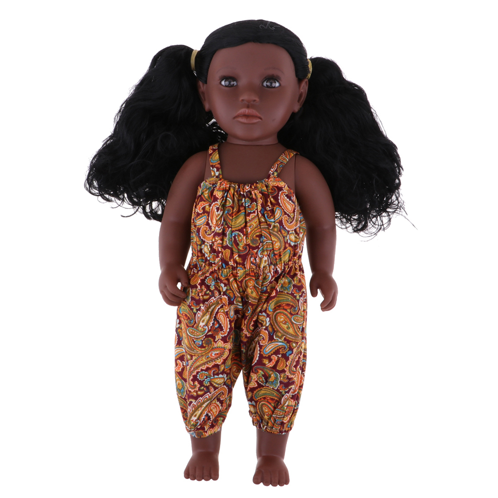 43cm Real Life Vinyl Baby Doll African Newborn Baby Girl Doll Kids Gift Toy