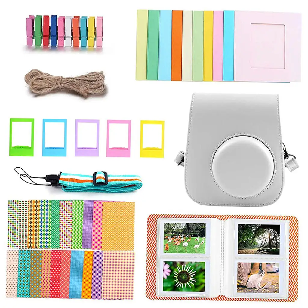 7 in 1 Camera Accessories Set Wall Hanging Frames Table Frames Stickers with Strap Table Stickers for Fujifilm Instax Mini 11