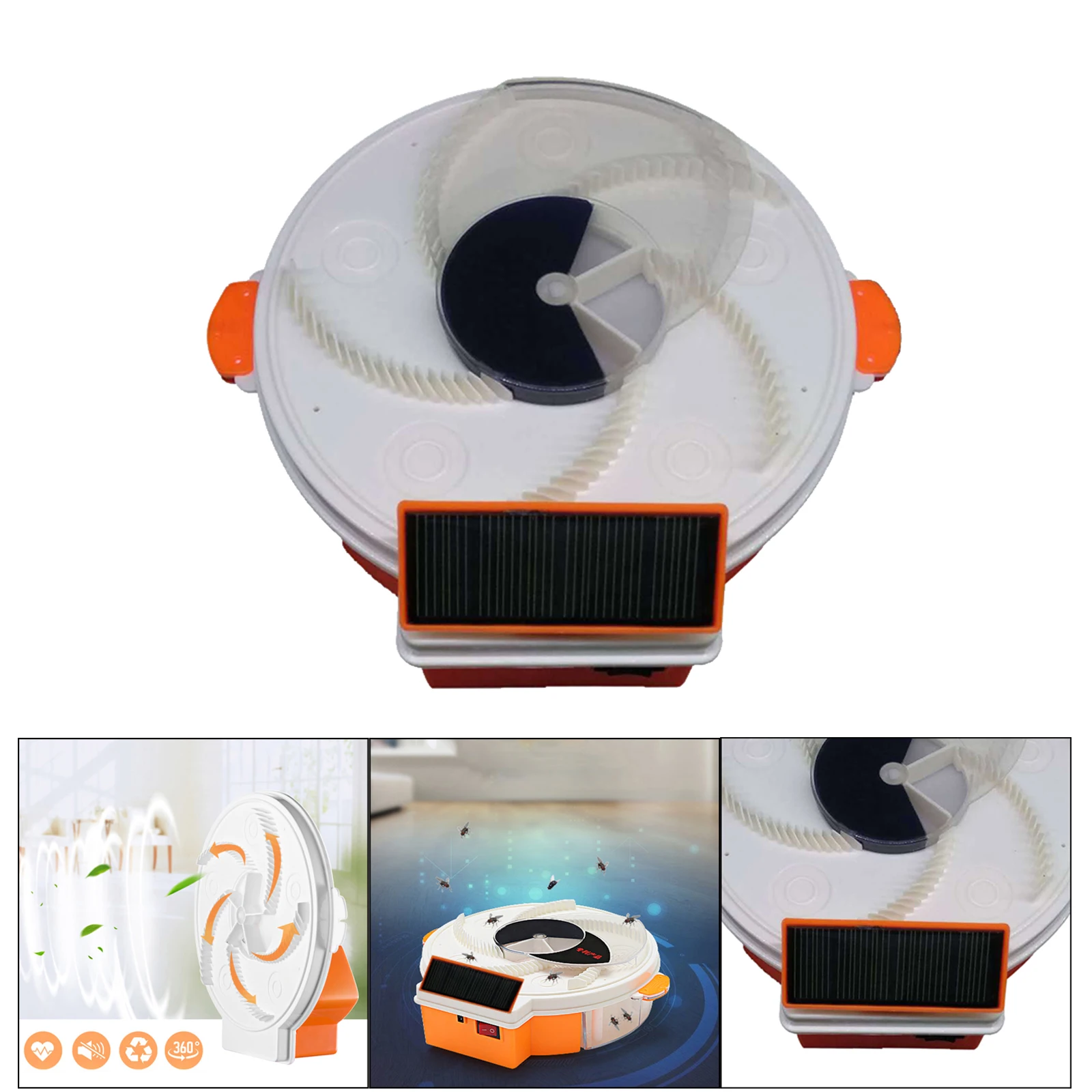 Solar Powered Electric Fly Trap Flycatcher USB Charging Fly Trap Reject Control Catcher Insect Repellents Tools