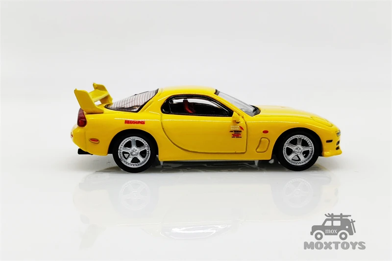 White /Black Model Car Pre-order TimeMicro 1:64 Dream Series Mazda RX-7 Yellow 