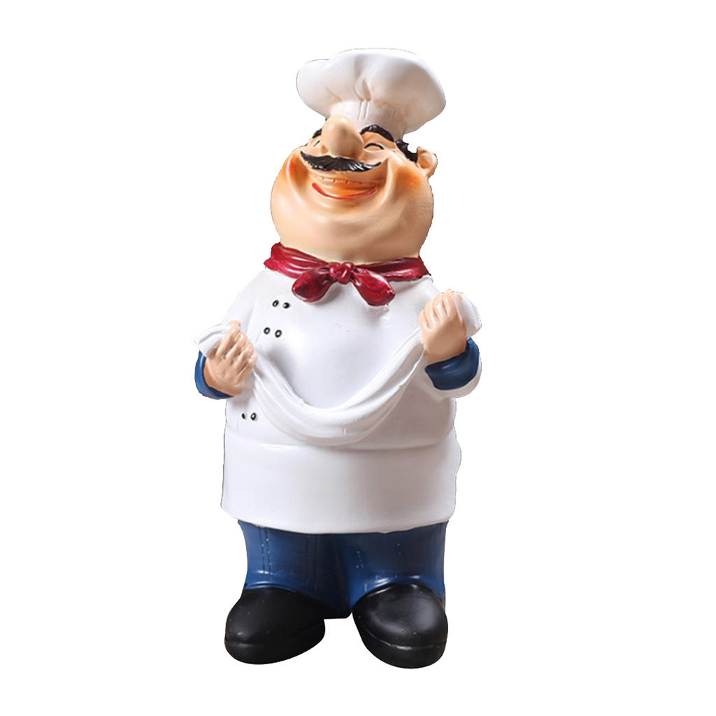 Cute Chef Restaurant Figurines Mini Statue Ornaments Welcome Board Table Decoration Kitchen Cook Café Bar Ornament