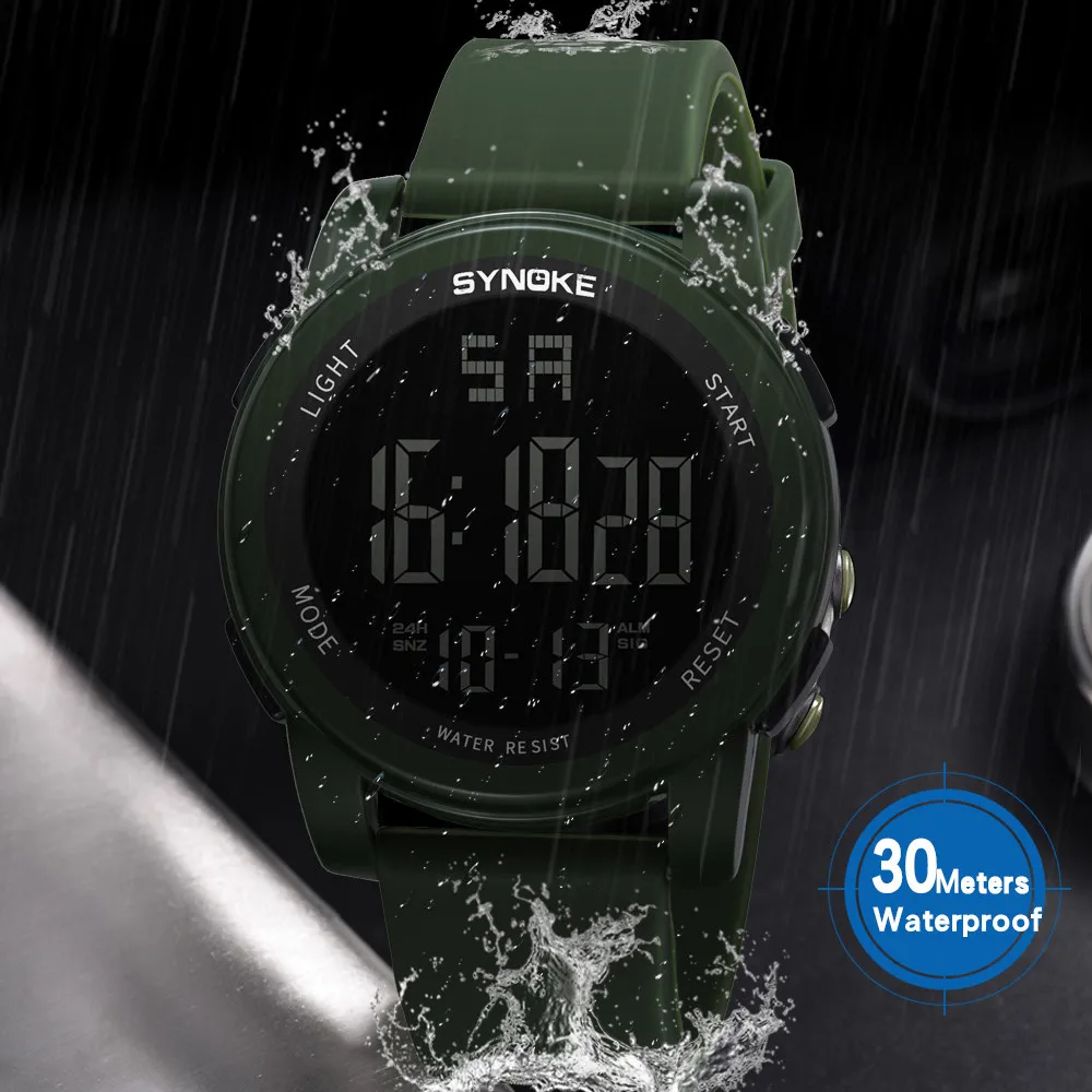 Fashion Men's Led Waterproof Digital Wristwatches Sport Watch Military Watch For Men Digital Watches Mens 2021