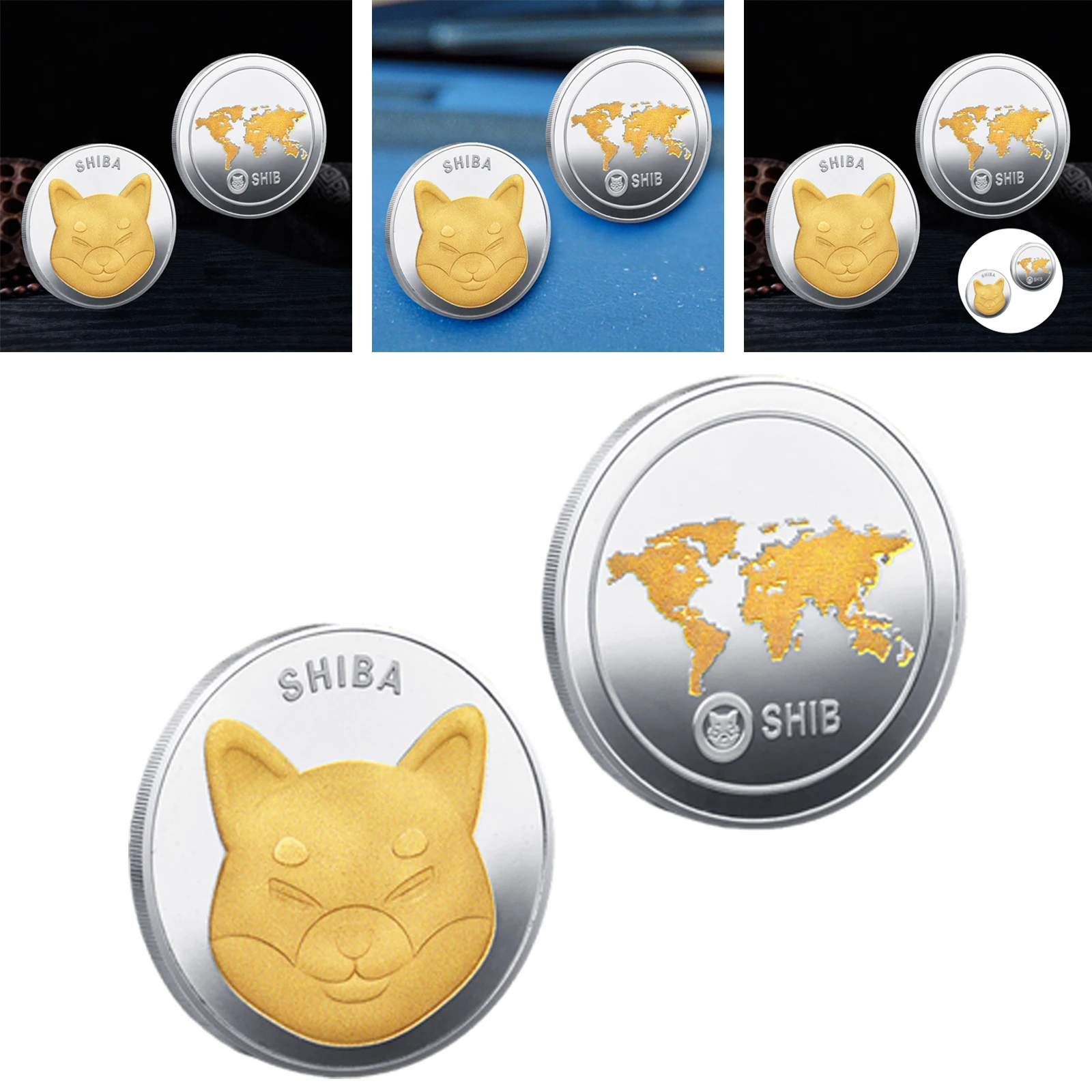 Creative Iron-Plated Collection Dogecoin Coins Collectibles 2021 Shiba Inu Dog with Protective Case Collectors Gift for Lovers