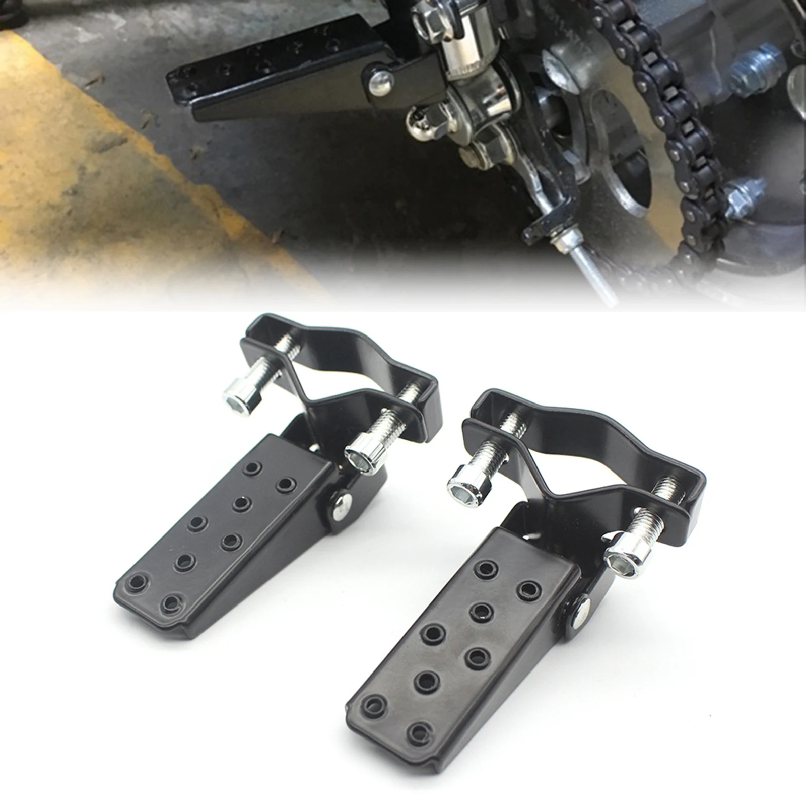 Motorcycle Foot Pegs Pedals Universal 25mm-30mm Folding High quality Spare Parts High Performance