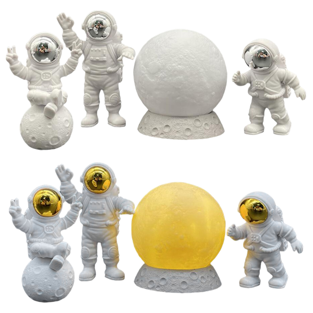 Nordic Astronaut Figurines Decor Model Cake Topper Spaceman Statue Sculpture Kids Boys Gifts