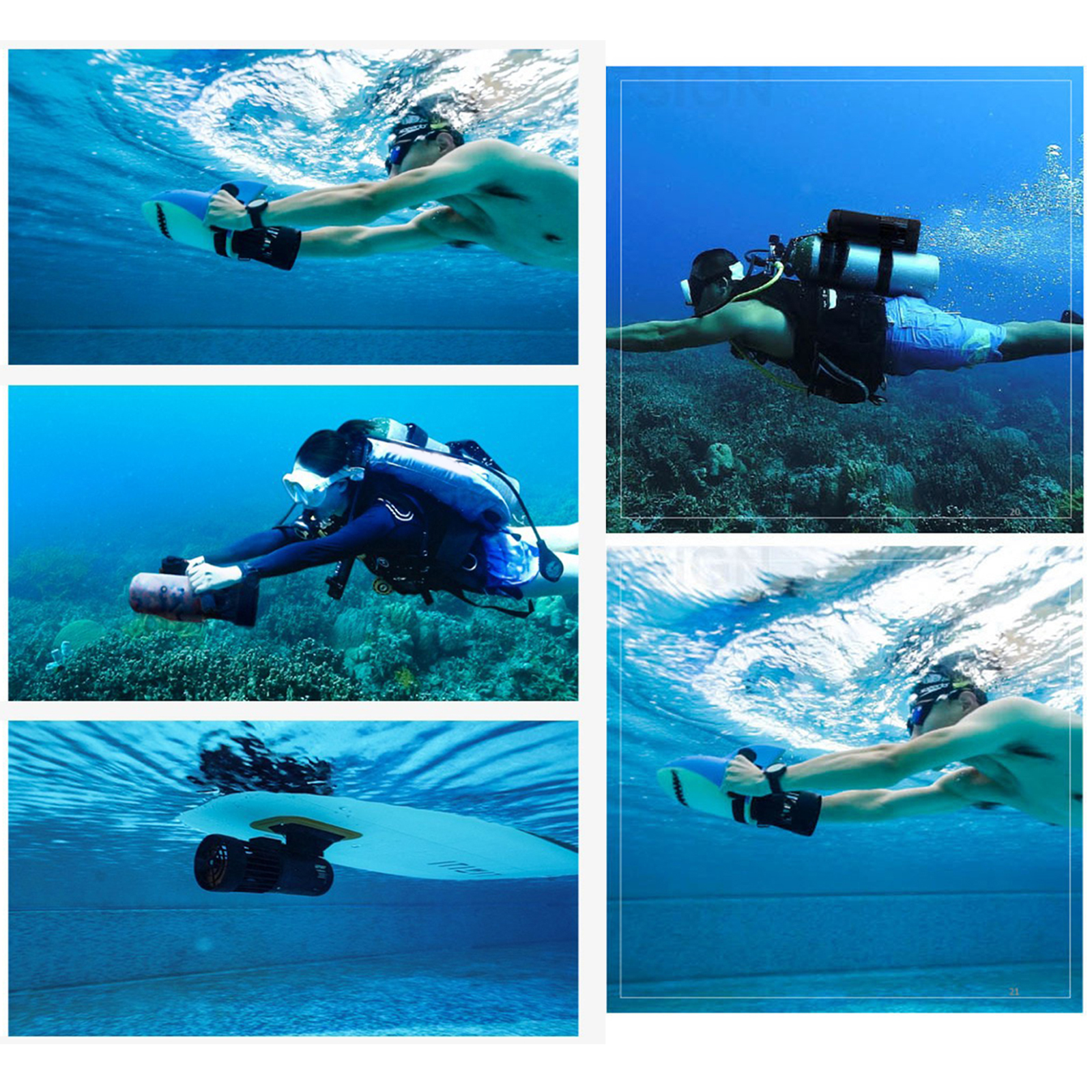 Sea Waterproof Electric Underwater Scooter Dual Motors Diving Propeller Swimming Pool Aqua Scooter Diving Equipments 7kgf