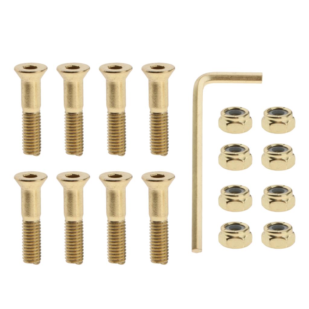 Pack of 8Set/Pcs Skateboard Longboard Hardware Screws Mounting Bolts & Nuts Set