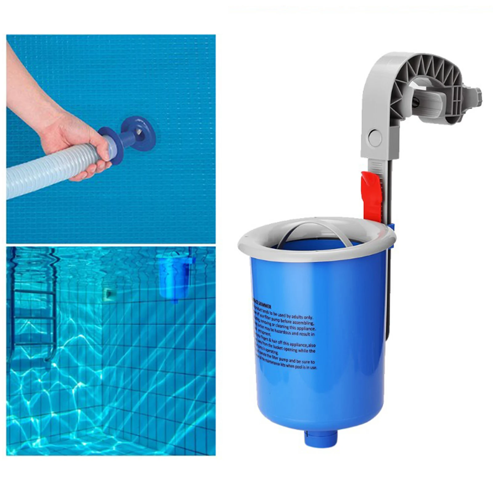 Swimming Pool Skimmer Debris Cleaner with Filter Pump Professional Easy Installed for Cleaning Pools Fountains