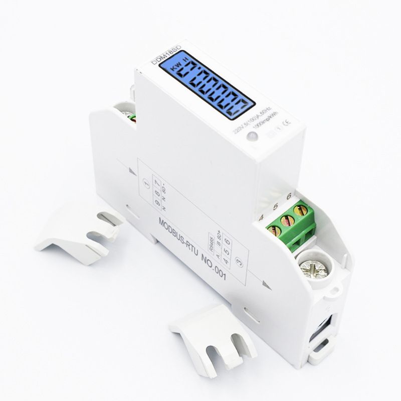 Compteur'énergie Monophasé Din Rail RS485 Modbus Rtu, 5(100a), KWh ...