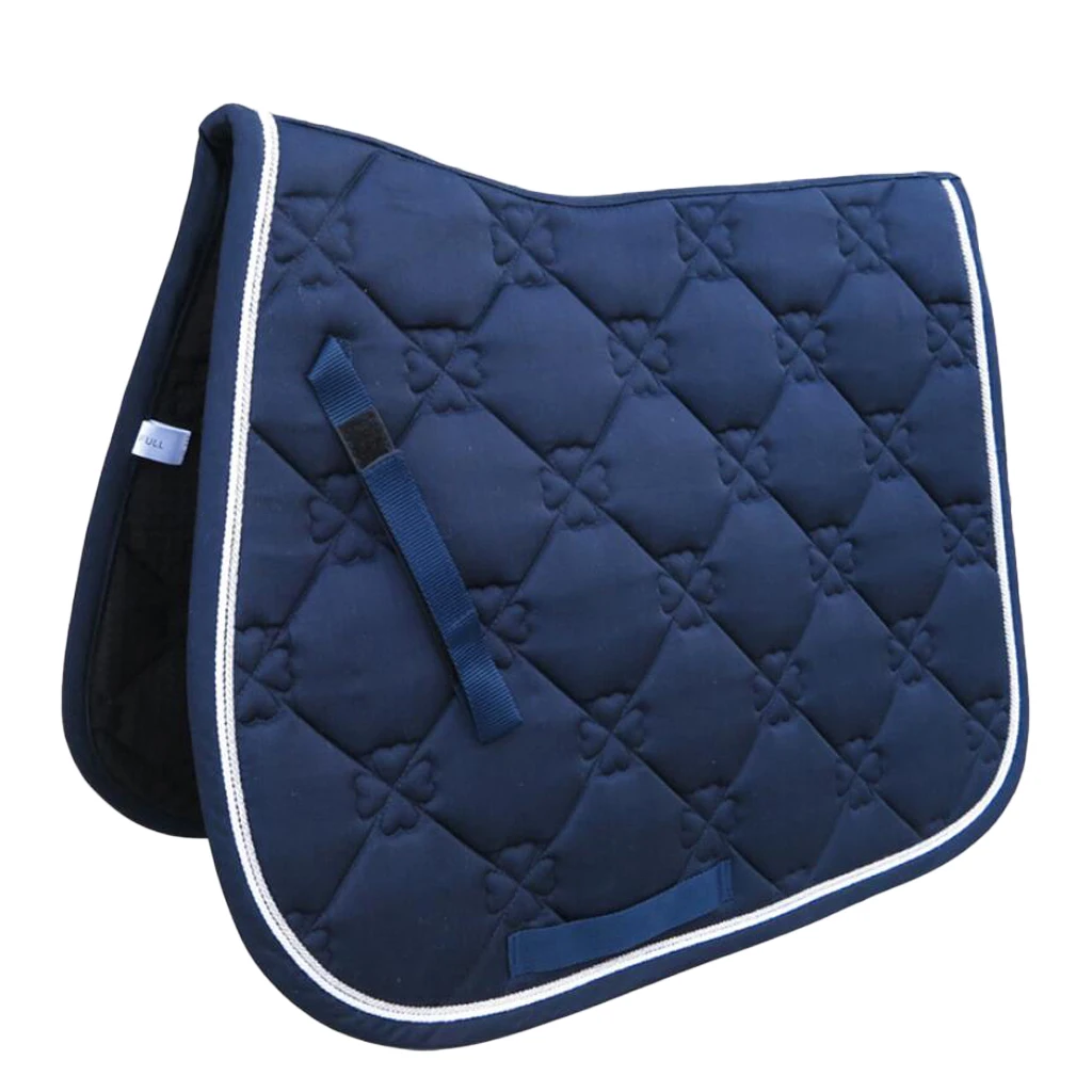 Horse English Quilted Saddle Pad Cushion Equestrian Pad Breathable Sponge Padded 