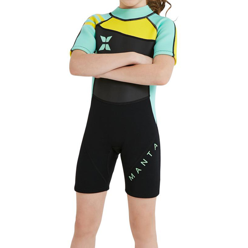 Baby Short Sleeve Wetsuit 2.5mm Rash Jumpsuit Coat Shorty Fullsuit Diving