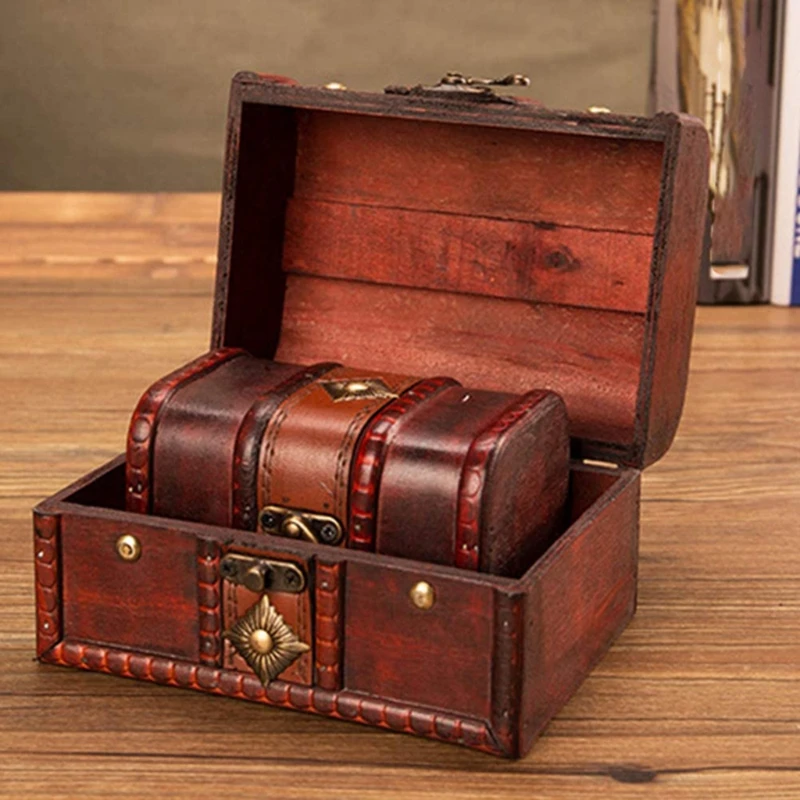 BRYNNBERG Caja de madera Flanders 30x20x15cm Hecha a mano joyero con candado Diseño retro Cofre del tesoro pirata de estilo vintage 