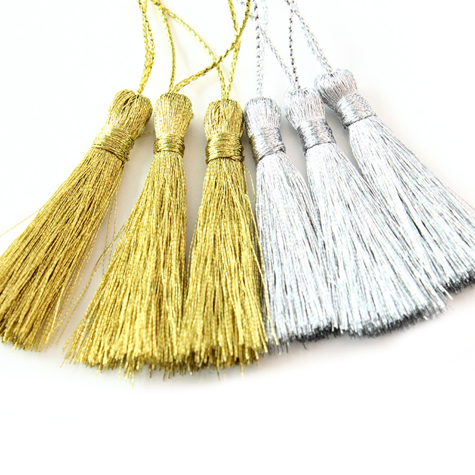 30pcs 10cm Silky Floss Bookmark Tassels Cord Loop Small Chinese Knot for Jewelry Making Souvenir Bookmarks DIY Craft Accessory