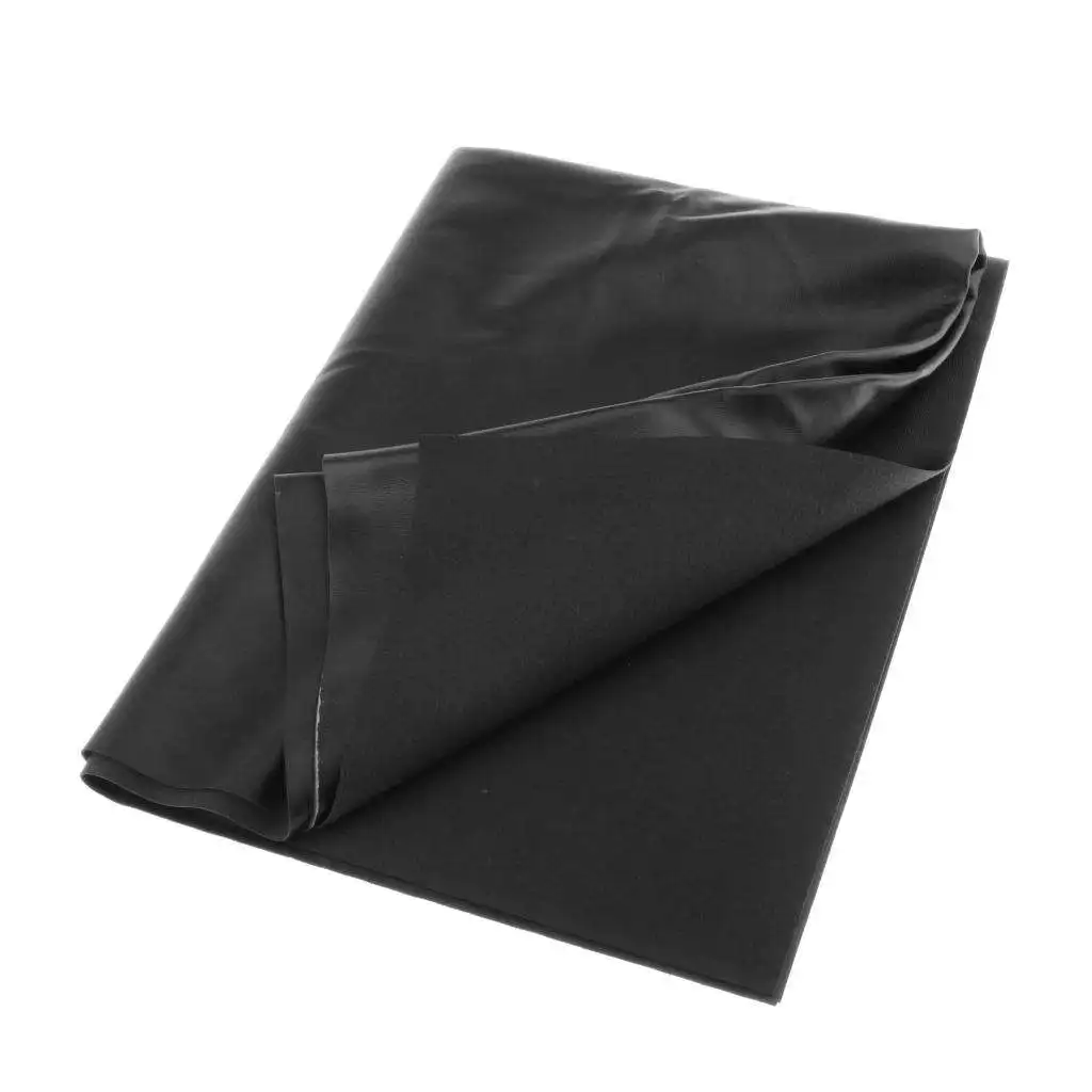 Black Weatherproof Faux Leather Finish Marine Vinyl Fabric, 93x65cm, High Quality, Durable to Use