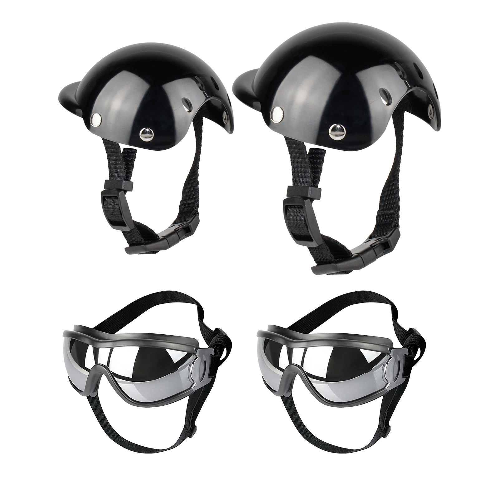 Funny Pet Hat Dog Helmet with Sunglasses Motorcycle ABS Caps For Small Dogs French Bulldog Accessories Birthday Party Costumes