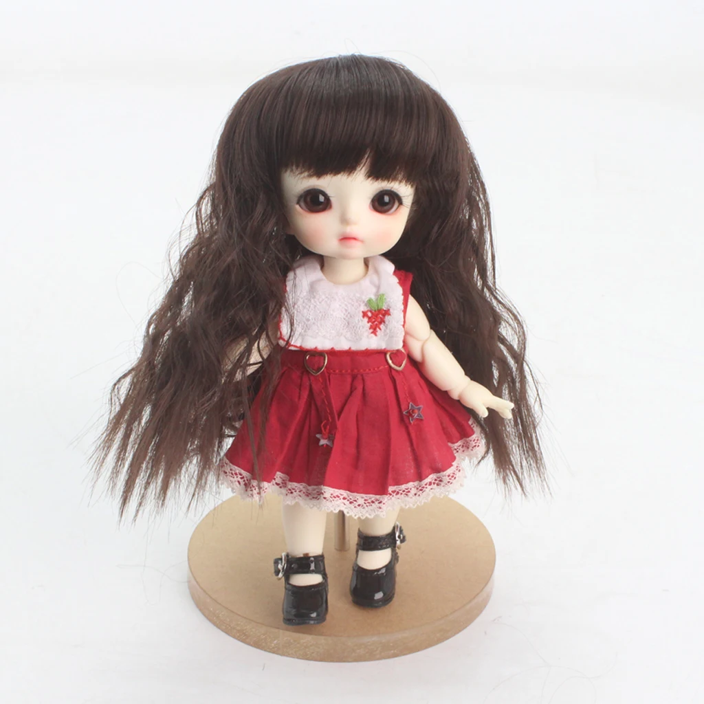 Lovely 5-6inch 13-15CM BJD Doll Wigs 1/8 Synthetic Mohair Curly Hair for Dollfie Mini Doll DIY Hairpiece Custom Accessories