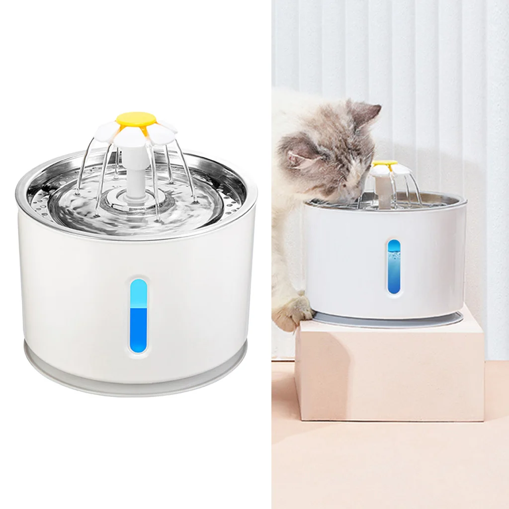 USB Pet Water Fountain, Ultra-Quiet Automatic Water Dispenser with 4 Stage Filters for Cat Dog Drinking Watering Bowls