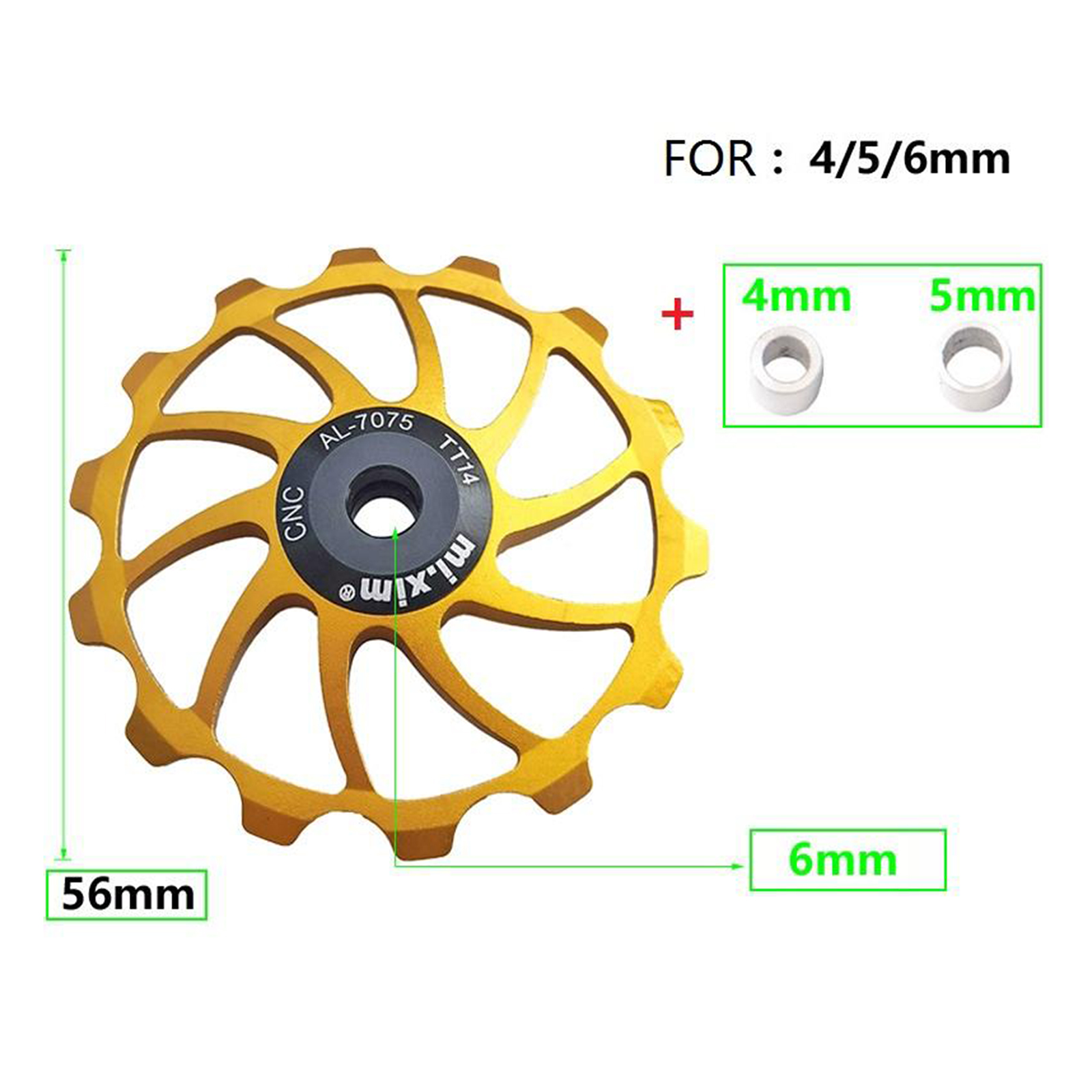 Cycling Bicycle Tension Rear Derailleur Bike Guide Roller Pulley Parts 14T Guide Wheel Ceramic Bearing Jockey Wheel
