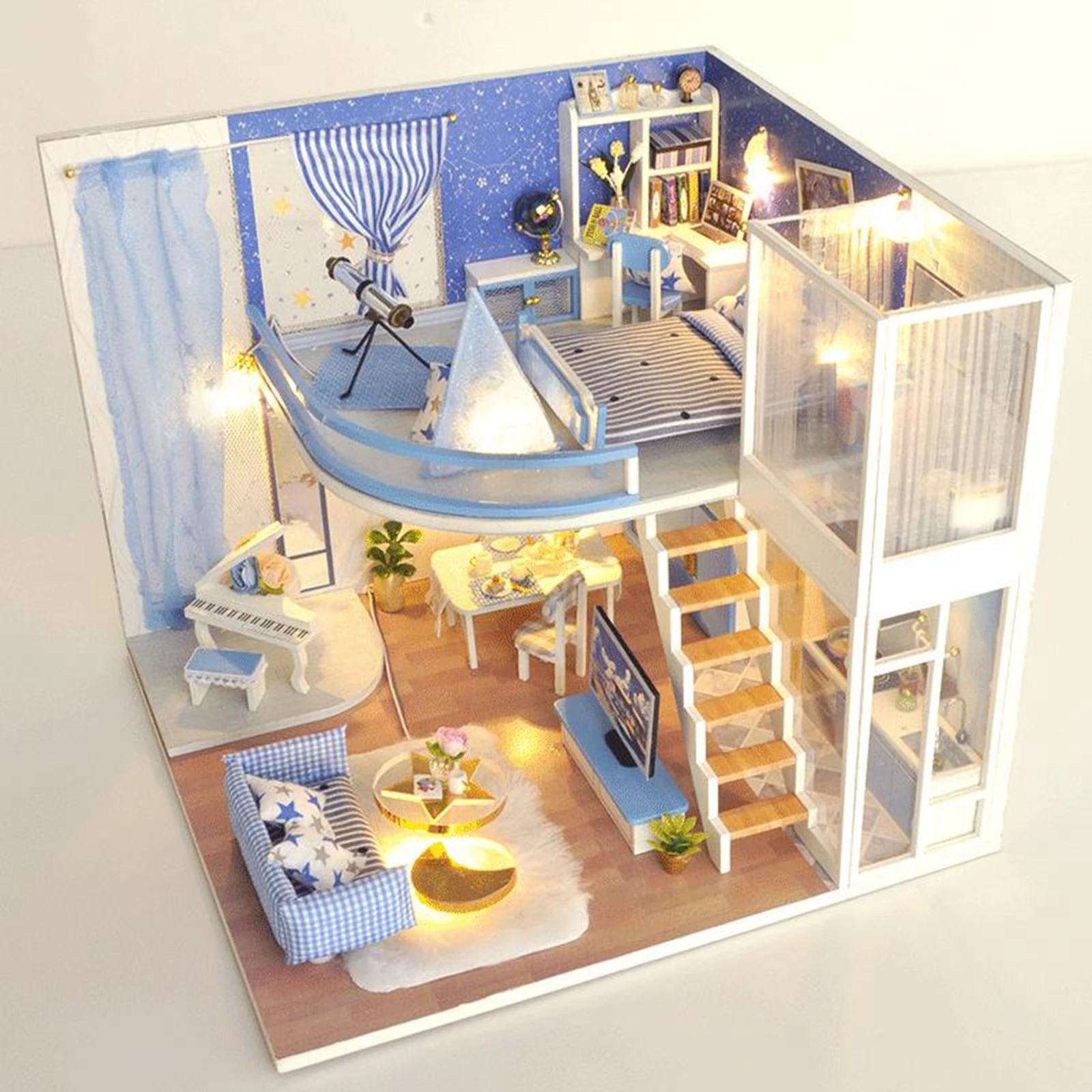 DIY Wooden Dollhouse Miniature 3d Starry Sky House Kit Craft Kits for Adults Birthday for Women and Girls Holiday Gift DIY Wooden Dollhouse Miniature 3d Starry Sky House Kit Craft Kits for Adults Birthday for Women and Girls Holiday Gift