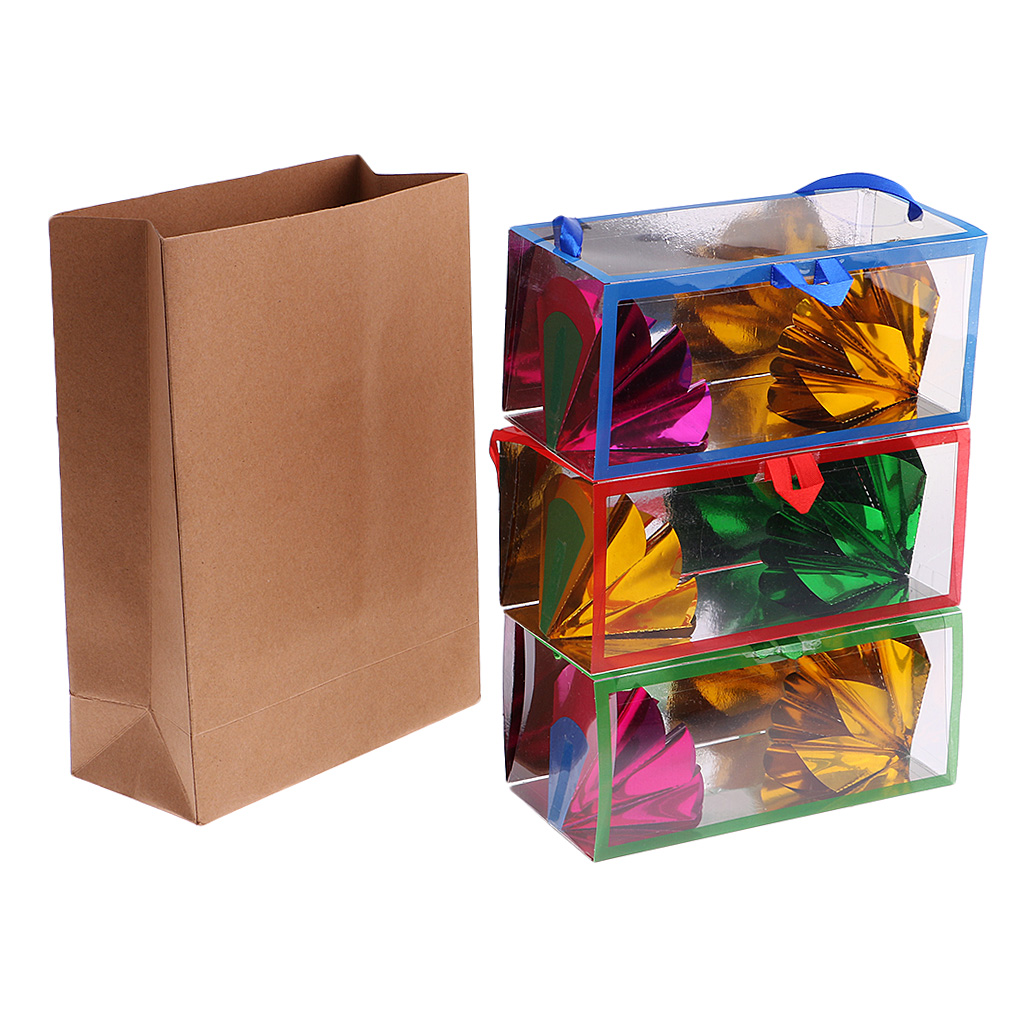 Empty Paper Bag Appearing Flower Box Magic Conjuring For Magician Accessory