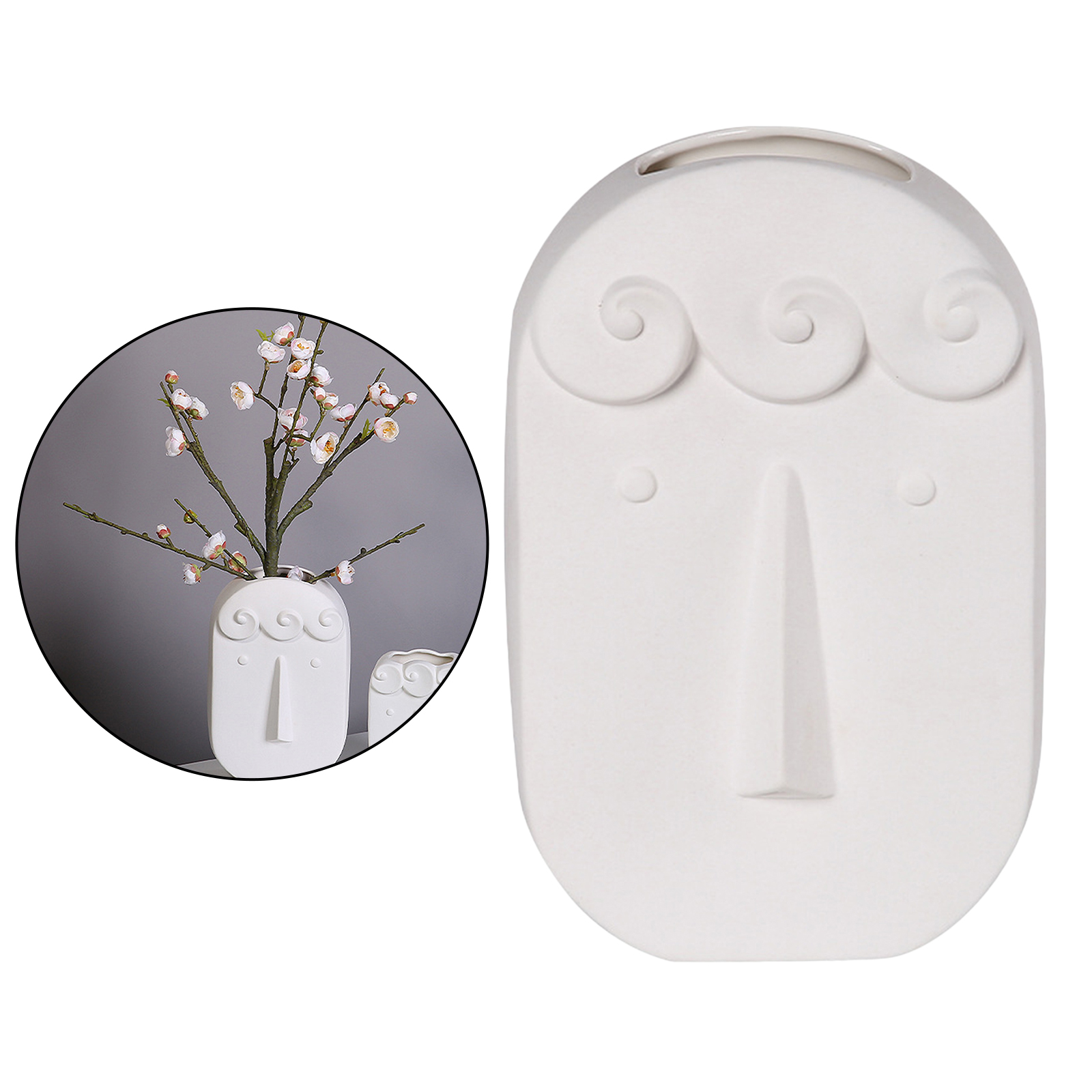 Creative White Ceramics Desktop Vase Planter Container Floral Display Flower Arrangement Flower Vase Decorative Ornaments