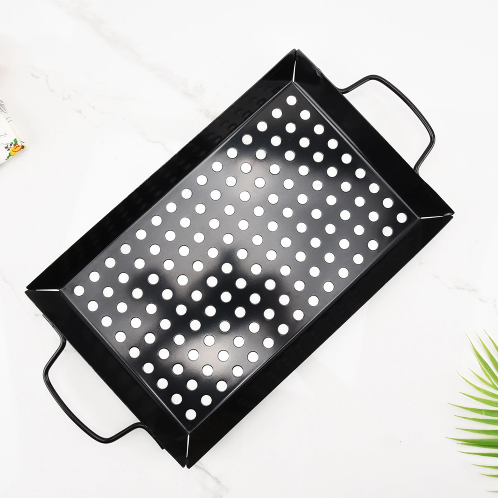 BBQ Grilling Pans Tray Oven Baking Camping Barbecue Utensils Grill Basket