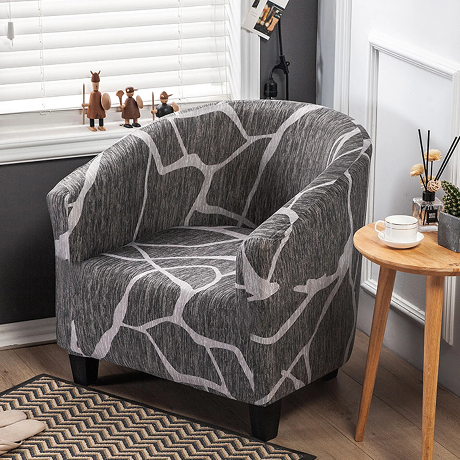 Printed Club Chair Slipcover Non-Slip Anti-slip Elastic Stretchable Arm Chair Cover Couch Slipcover