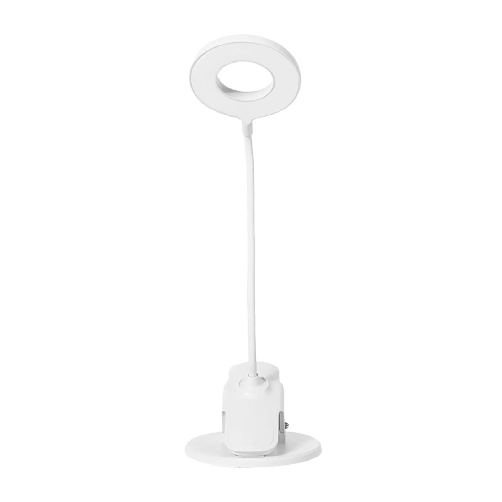 Adjustable Table Light Reading White LED Desk Lamp with Clamp for Headboard Home