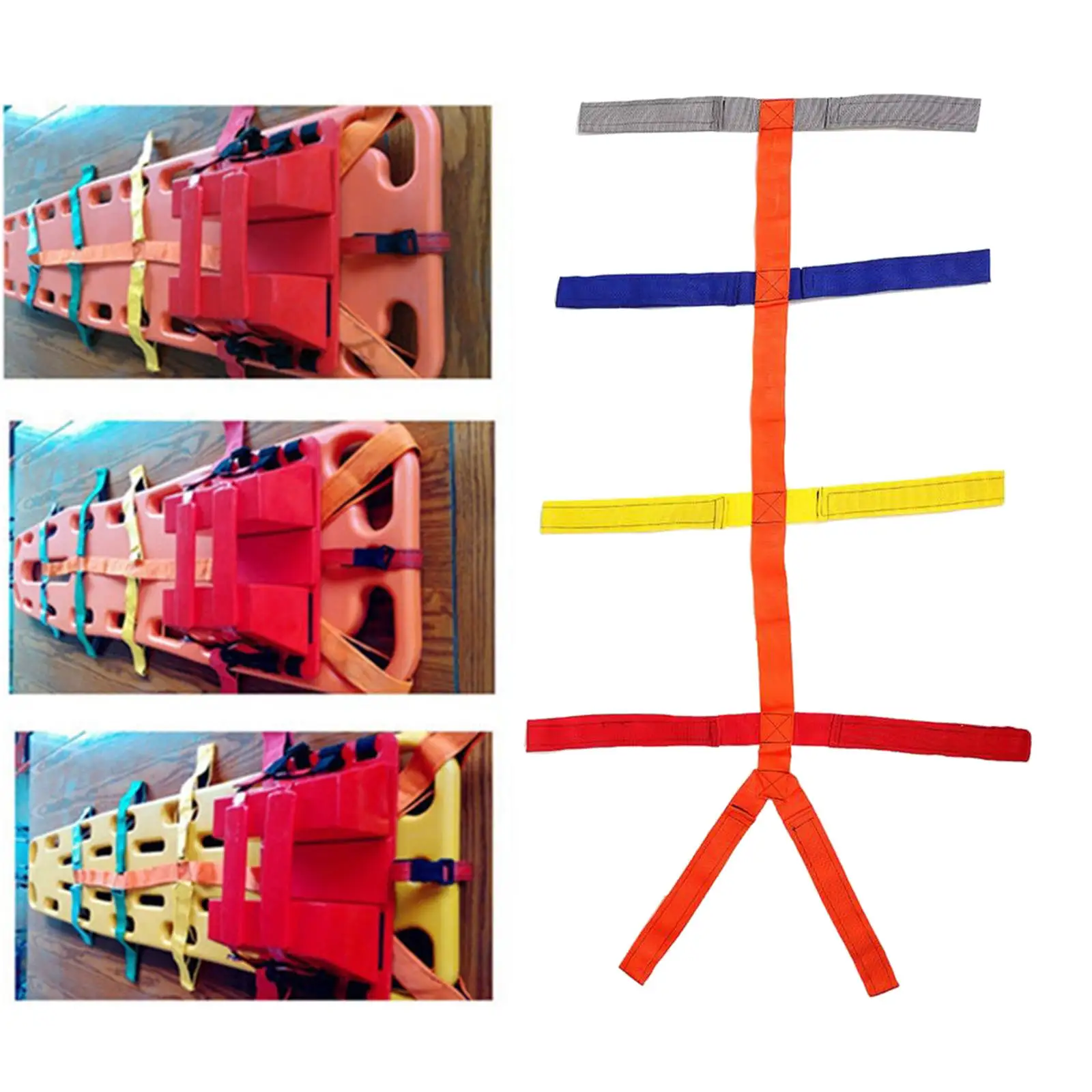 Spider Strap Spinal Belt Stretcher Color Coded Spinal Fixation EMS Band Reflective Backboard Support Personal for Spine Board