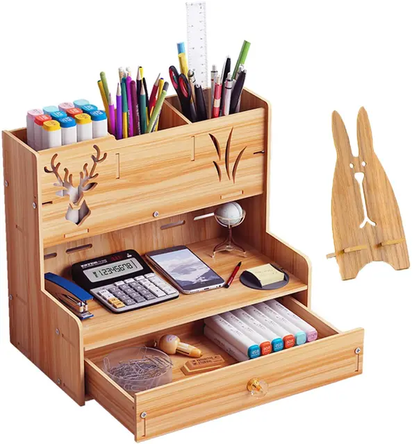 Backpack Pen Holder DIY Wooden Desk Organizer