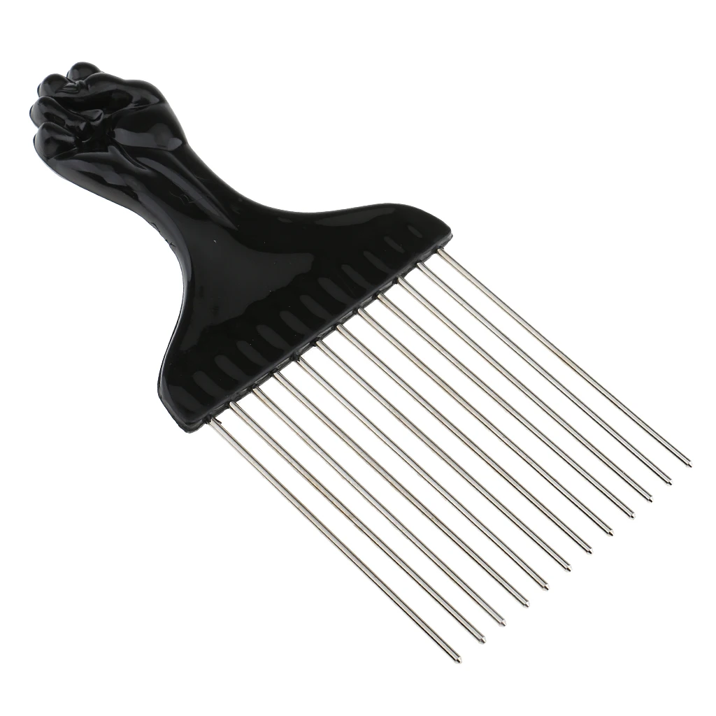 Wide Teeth Metal Afro Comb Insert Curly Hairbrush Hair Fork Pick Comb Stainless Steel Salon Hair Cutting Styling Barbers Comb Wide Teeth Metal Afro Comb Insert Curly Hairbrush Hair Fork Pick Comb Stainless Steel Salon Hair Cutting Styling Barbers Comb