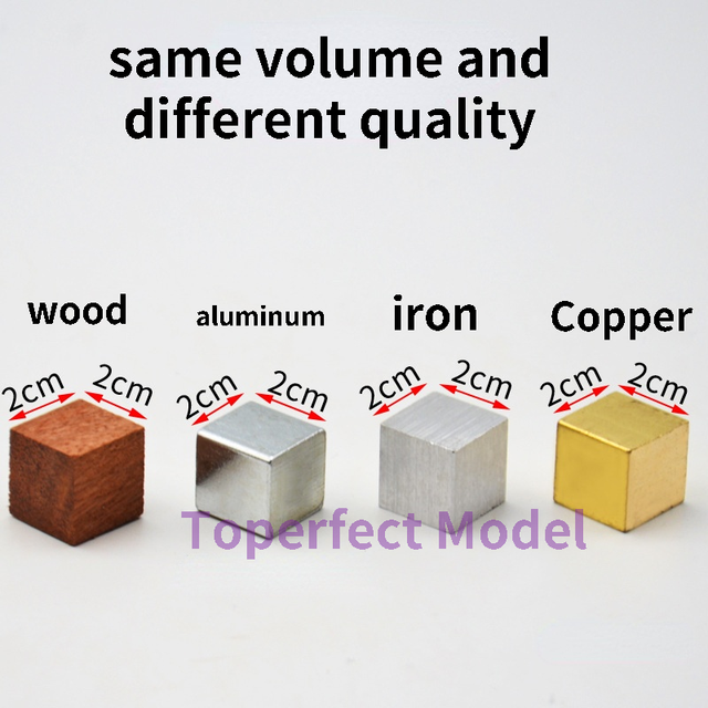 Lot De 8 Cubes En Métal (cuivre, Fer, Aluminium) + Bois - Pour Expériences De Densité Et Gravité - Éducation Scientifique