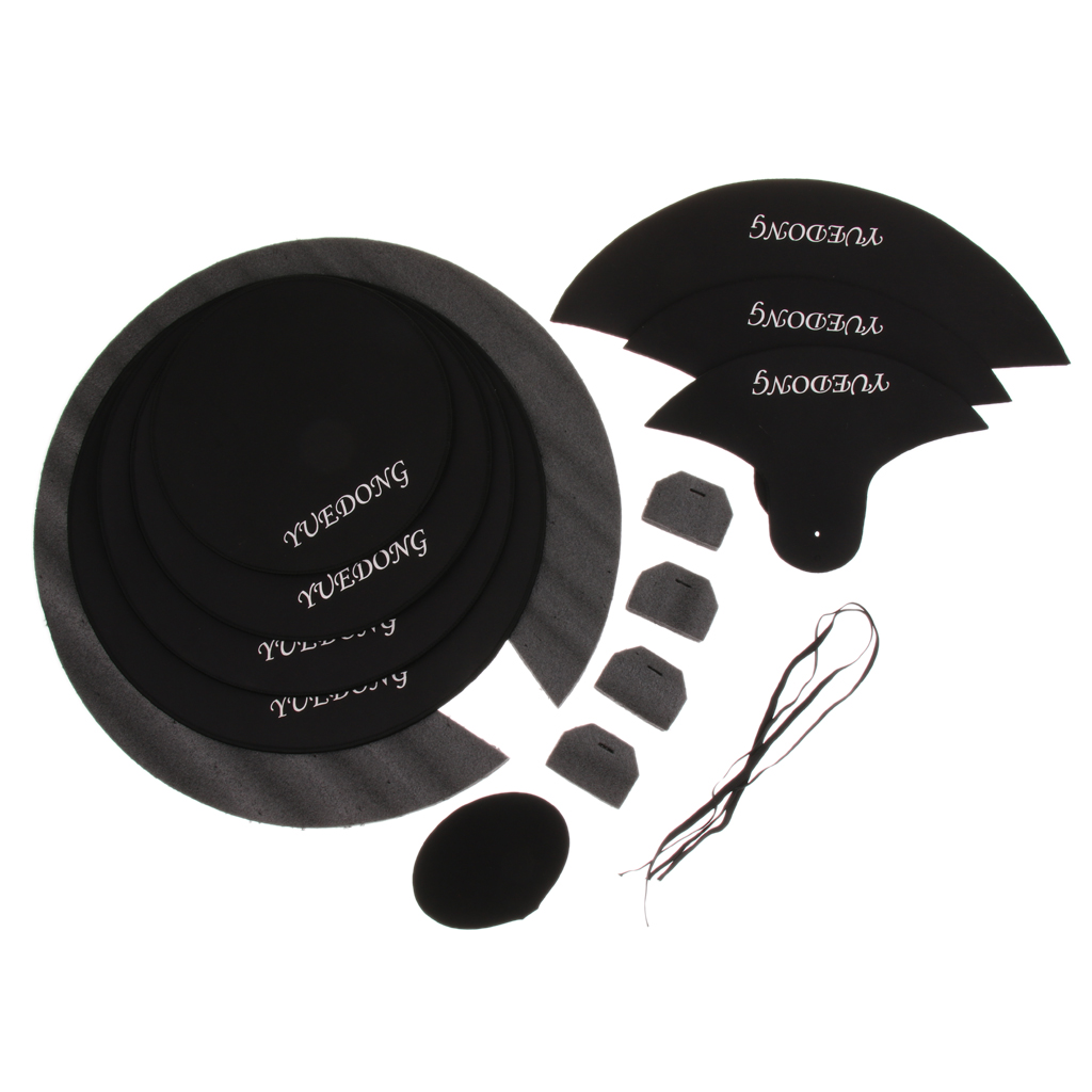 Cymbal Mute Pad Drum Head Pad Drum Kit Set Accessory for Drummer Black
