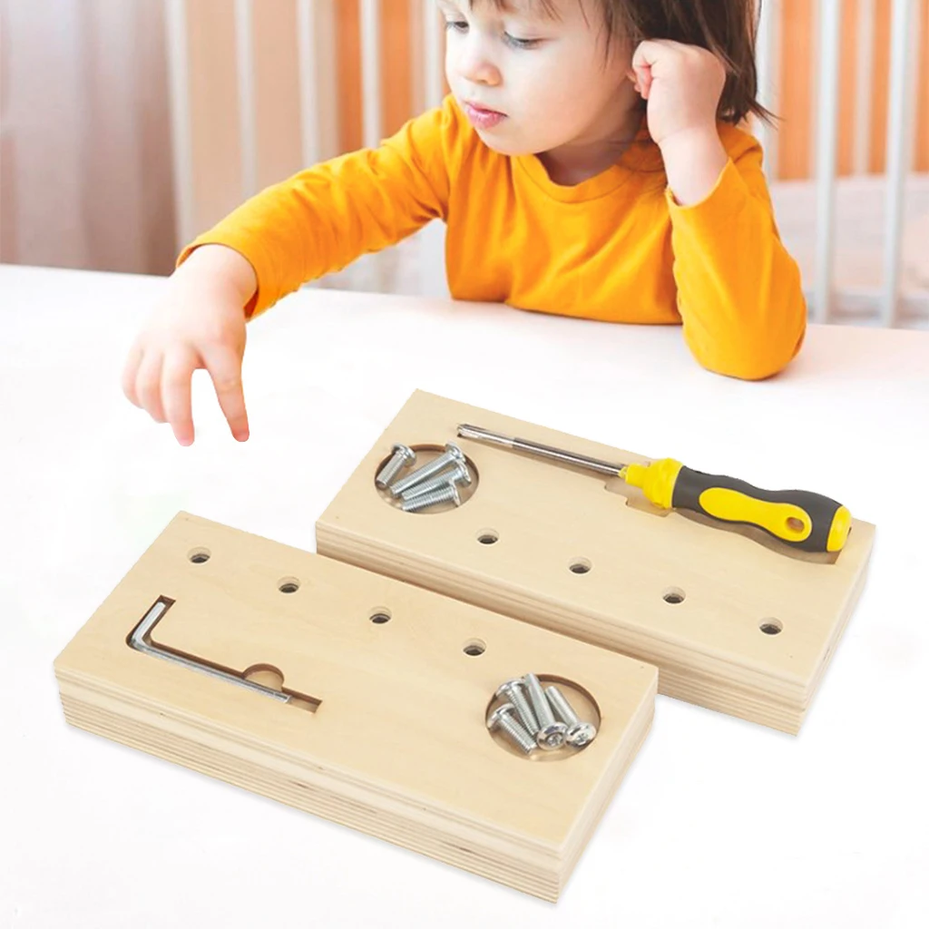 Wooden Screw Driver Board for Kids,Screw Sorter Game Basic Skills Educational Learning Toys for Children Over 3 Years Old Kids