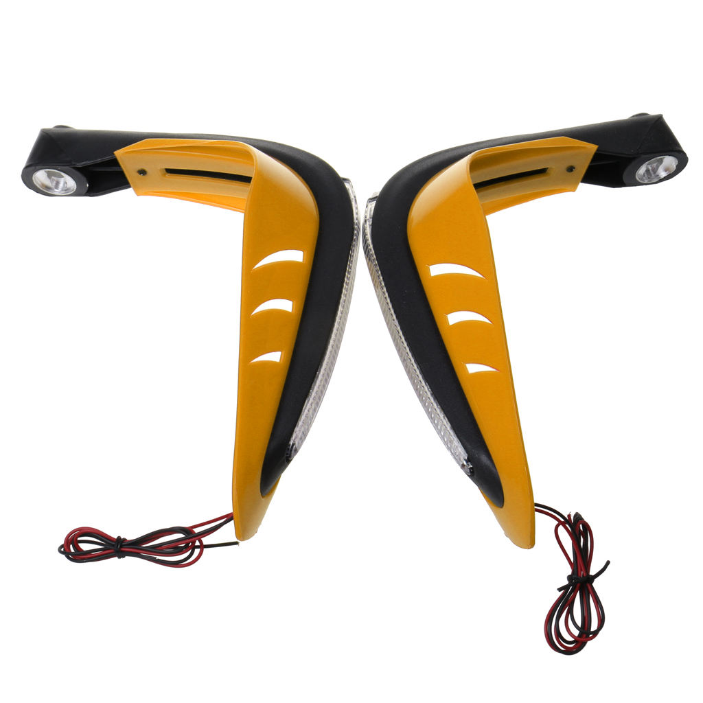 A Pair Universal Motorcycle Handle Brush Bar Hand Guard Protector Cover with Led Light For 7/8