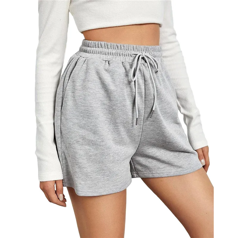 Women Sport Running Shorts Summer Casual Solid Color Loose Drawstring Jogging Sweat Shorts with Pockets Short Pants Work Out nike shorts