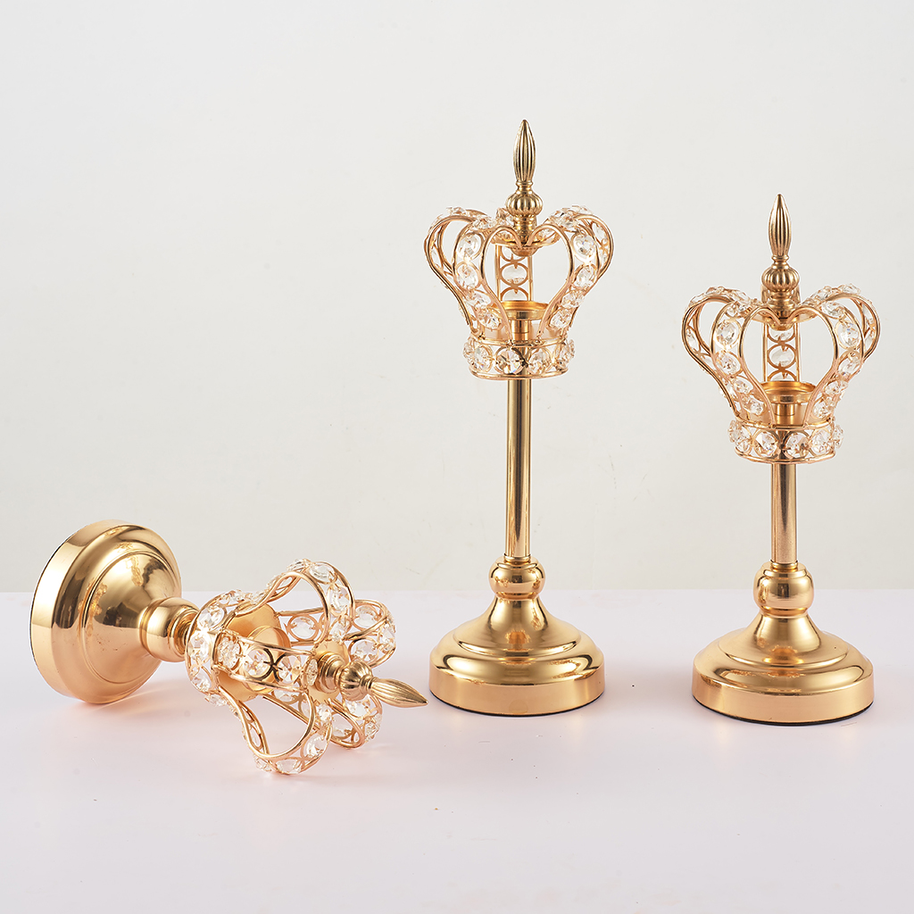 Golden  Candle Tealight Light Holder Stand Candlestick Photograph Props