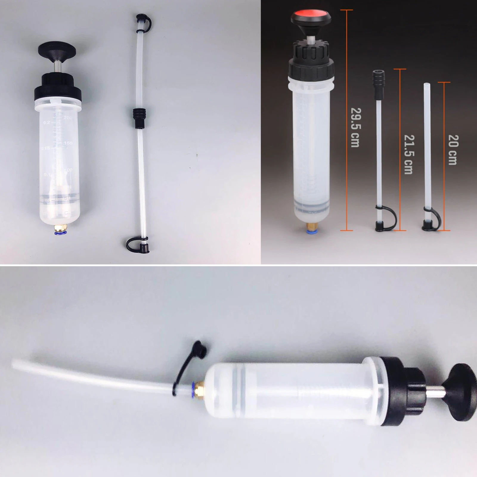 200cc Car Oil Fluid Extractor Pump Set Automotive Fluid Filling Syringe Delivery Bottle Manual Pump Car Oil Fluid Extractor