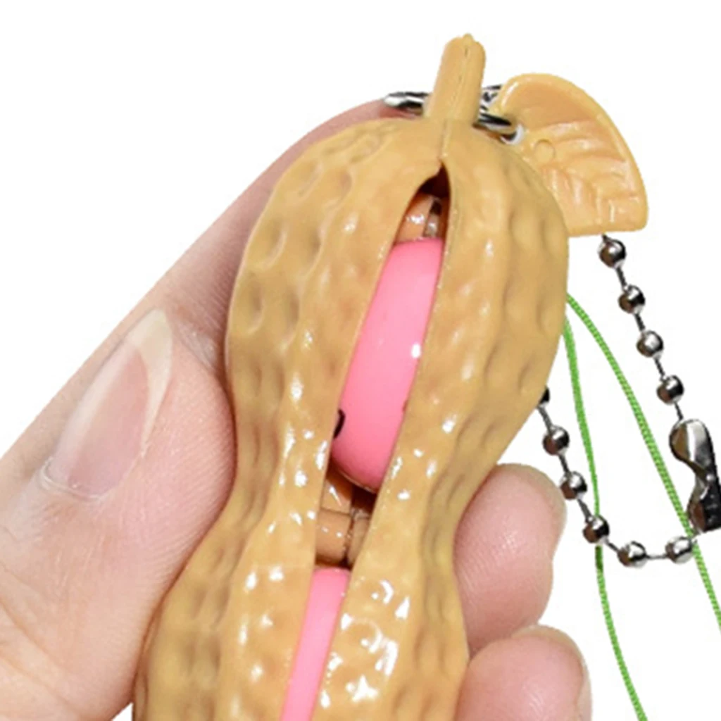 Sensory Stress Relief Fidget Toys Squeeze Beans Anxiety Relief Toys Infinite Peanut Edamame Toys Peas Beans Keychain 