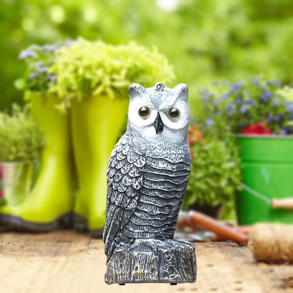 Plastic Owl Bird Scarecrow Decoy Effective Nature Enemy Pest Repellent Decor Statue Owl Bird Deterrents for Garden Yard Outdoor