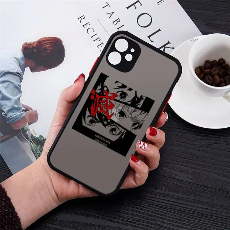 Kimetsu No Yaiba Demon Slayer Anime Phone Cases Matte For iPhone 12 13 Mini 11 Pro XR XS Max 7 8 Plus X Hard PC Back Cover