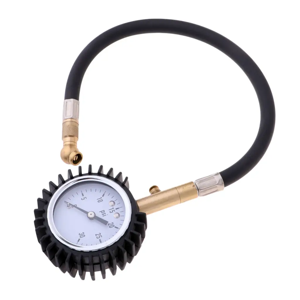 Pressure Gauge Dial Meter Tester With Flexible Hose & Air Release Valve Motorcycle Knee Pad Protector