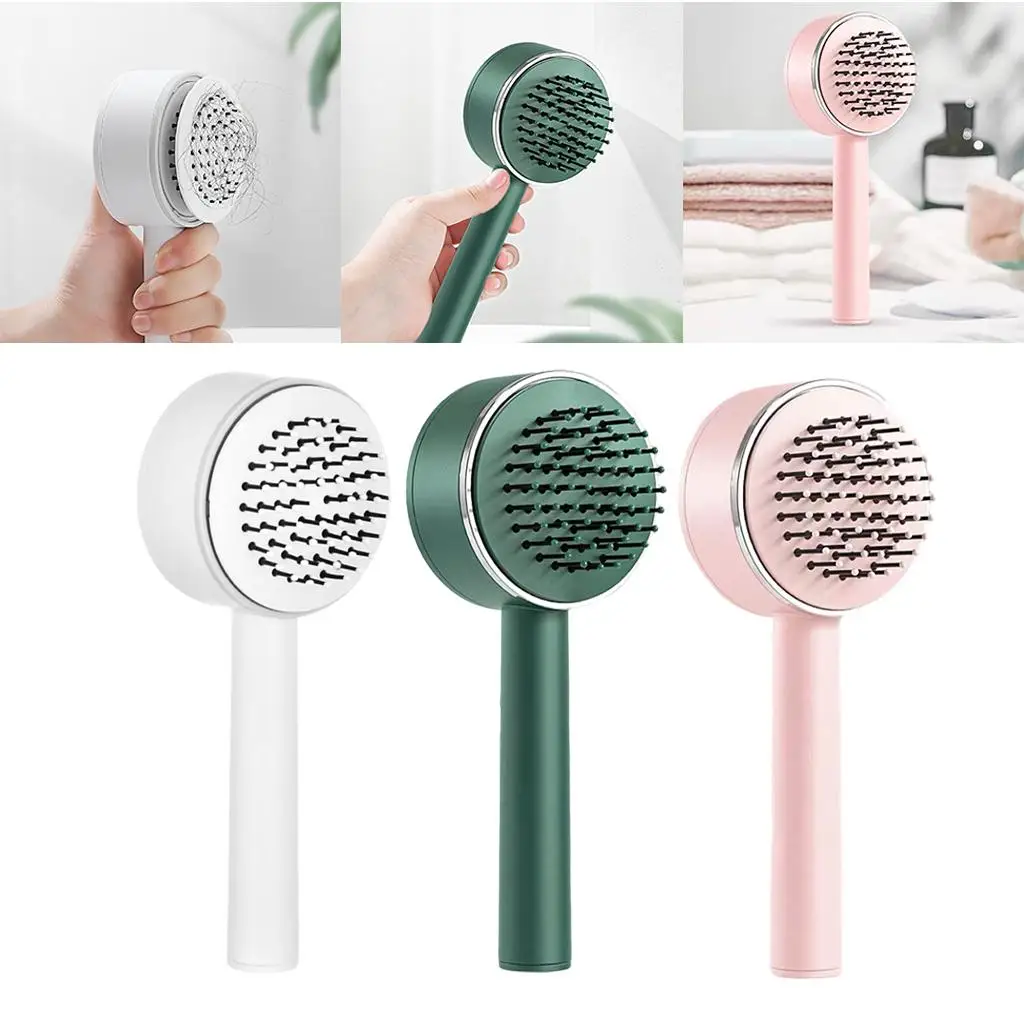 Air Cushion Massage Comb Hairbrush One-Key Cleaning Comb Massage Brush for All Hair Types Detangling Hair Brushes Air Bag Comb