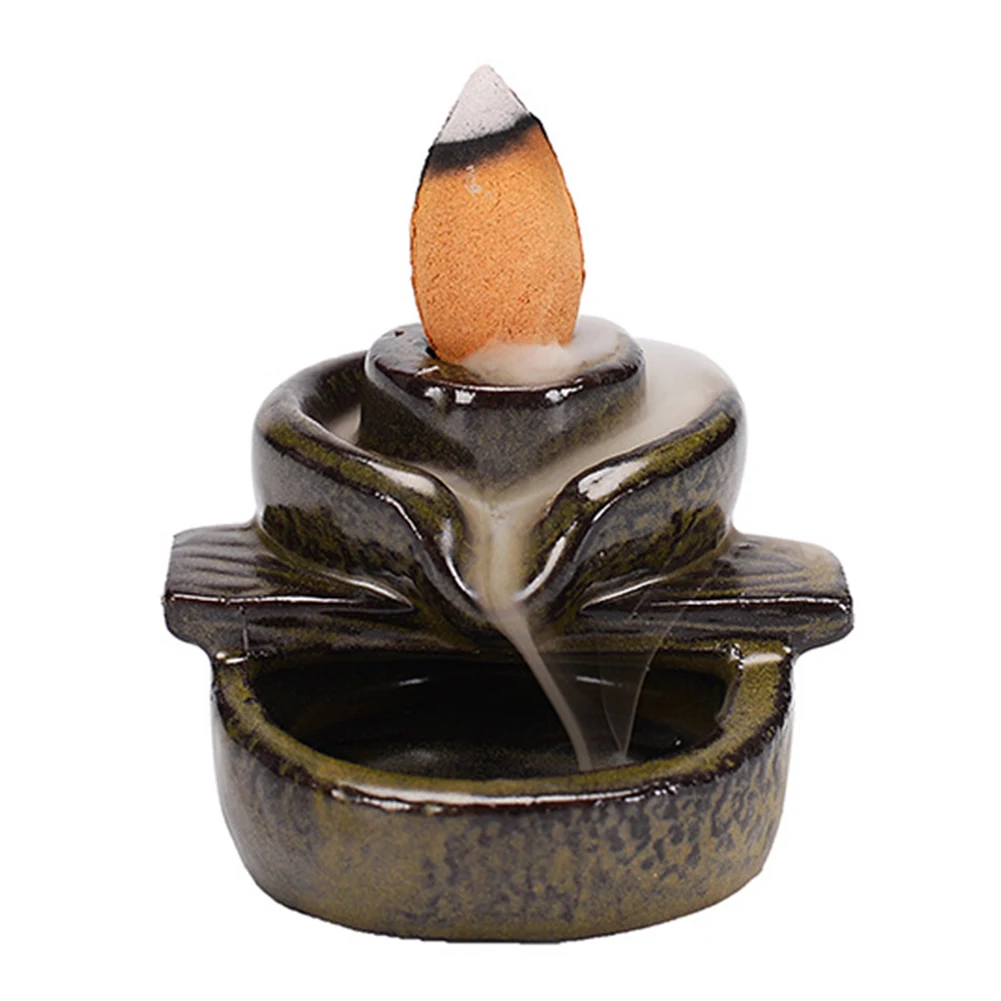 wade miniatures Waterfall Incense Burner Backflow Ceramic Incense Holder Incense Fountain Backflow Incense Cones For Home Decor Office Clh@8 miniature duck figurines