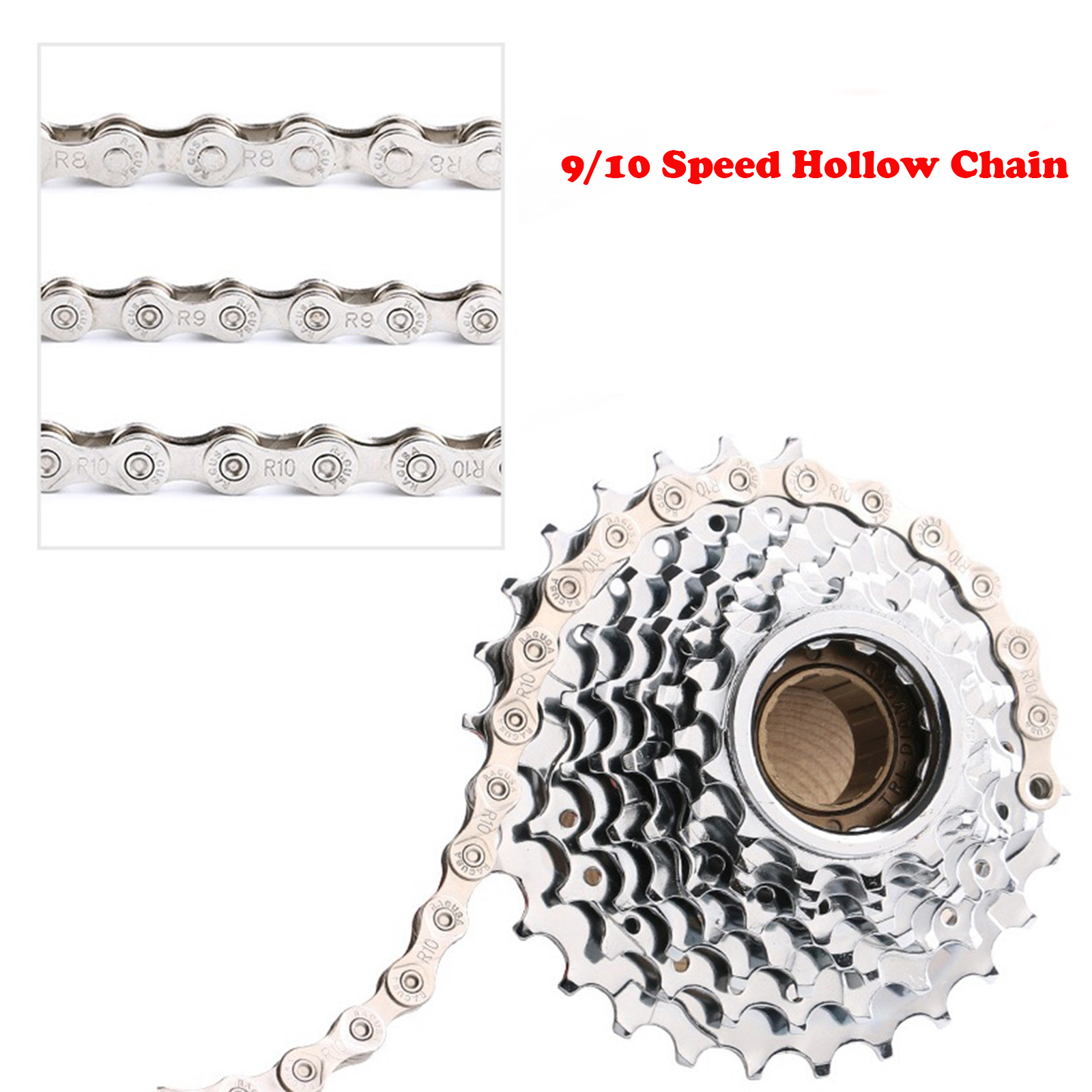 Bike Chain Solid Road Bicycle 9/10S Half Hollow Chains & Chain Link