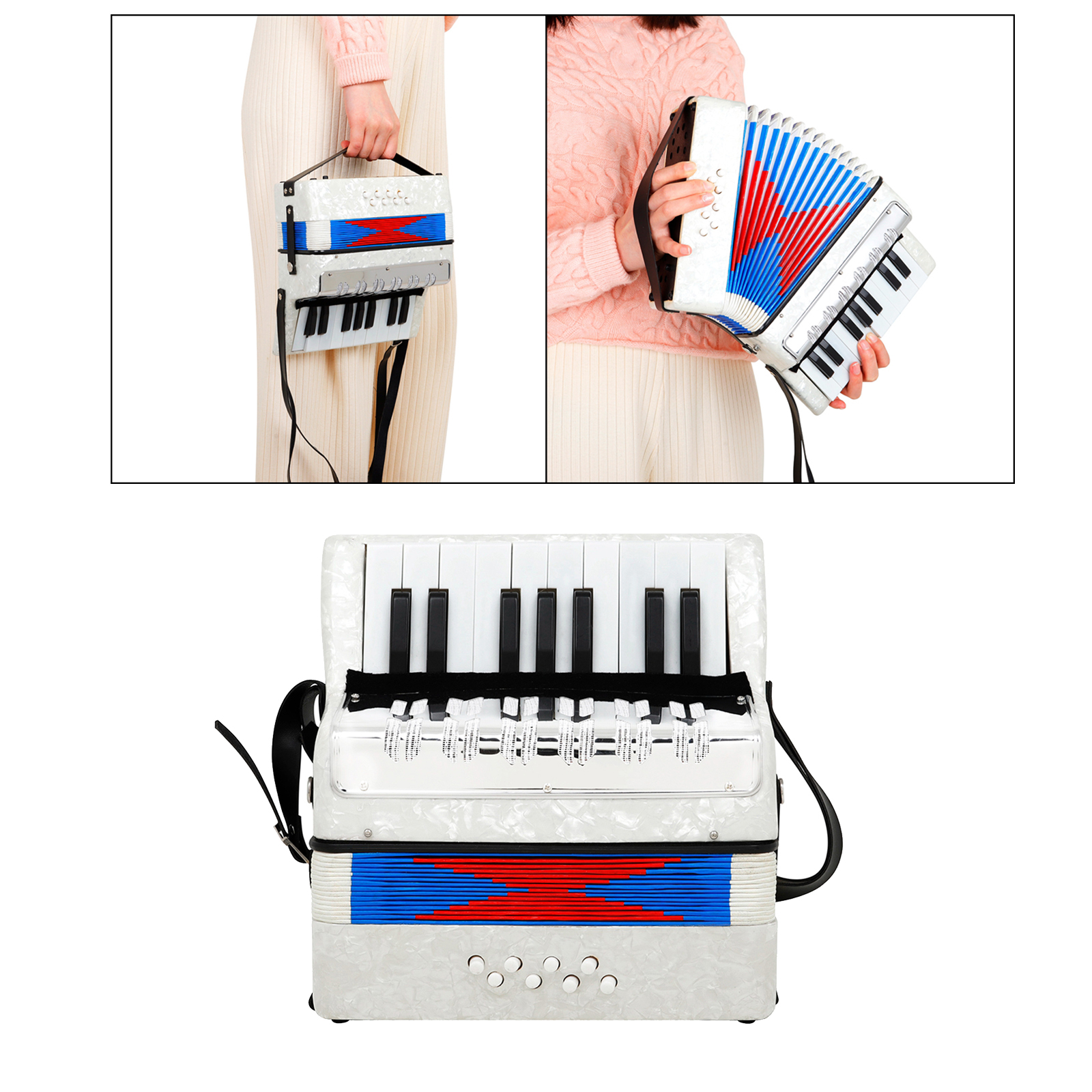Professional Small 17-Key 8 Accordion Kids Toys for Beginners Students