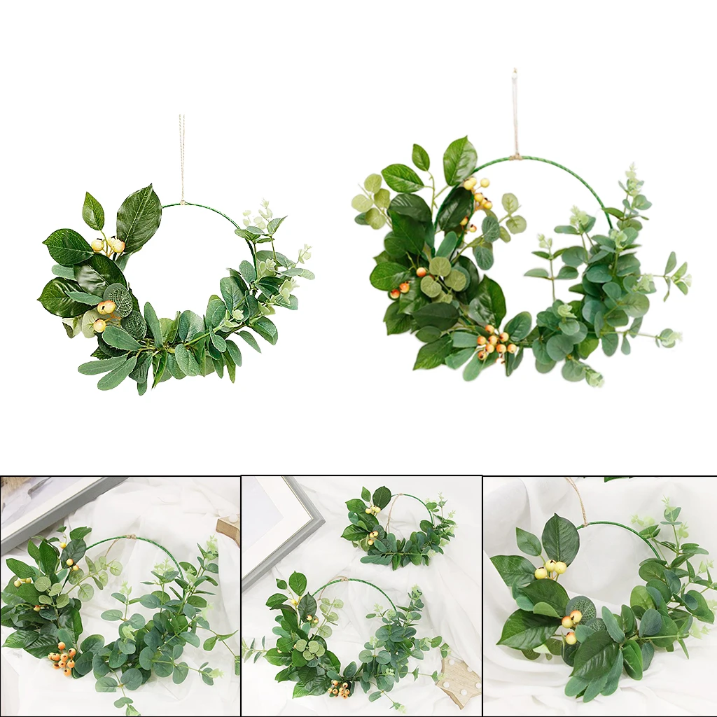 Artificial Eucalyptus Wreath Greenery Leaves Metal ing Hoop Wreath for