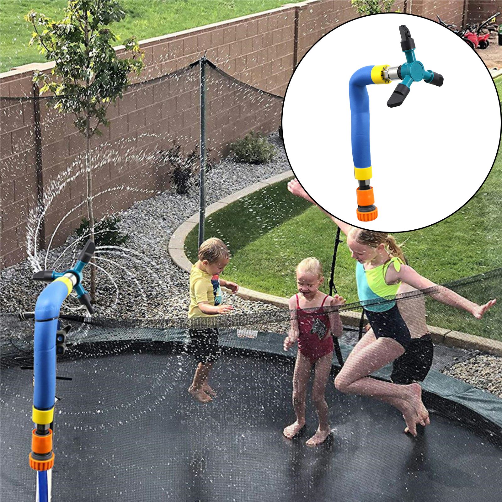 360° Rotating Water Sprinkler Trampoline Rotary Sprinkler for Outdoor Backyard Water Park Summer Gardening Sprinklers